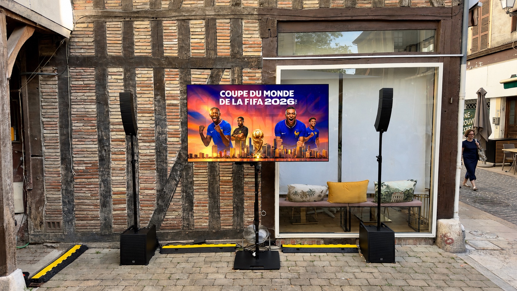 Écran géant extérieur pour la diffusion de la Coupe du Monde FIFA 2026